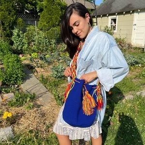 Handcrafted in Colombia, Wayuu Mochila. Blue 💙